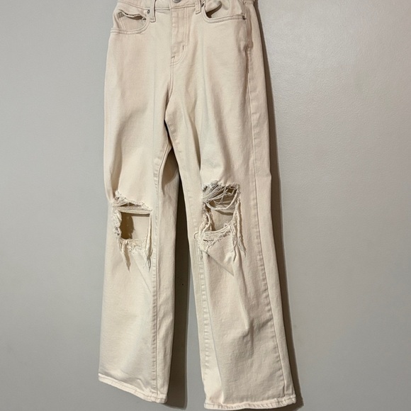 Wild Fable Beige Distressed Straight Leg Jeans - Picture 6 of 12